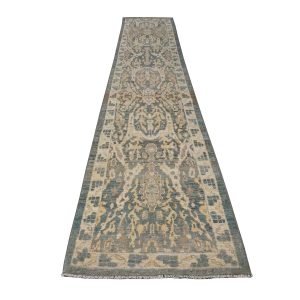21st Century Sultanabad Master 3x14 Slate Blue, Ivory, & Tan Handmade Runner Rug — Slate | Ashly Fine Rugs Houston TX