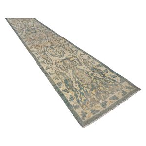 21st Century Sultanabad Master 3x14 Slate Blue, Ivory, & Tan Handmade Runner Rug — Slate | Ashly Fine Rugs Houston TX