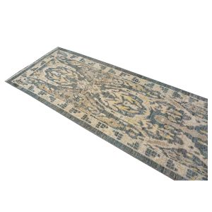 21st Century Sultanabad Master 3x14 Slate Blue, Ivory, & Tan Handmade Runner Rug — Slate | Ashly Fine Rugs Houston TX