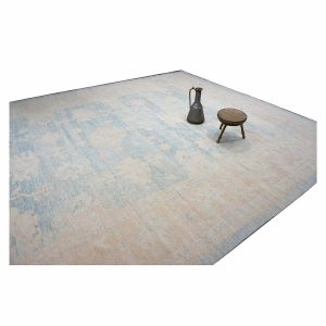 21st Century Turkish Oushak 13x15 Ivory & Slate Blue Handmade Area Rug — ALL RUGS | Ashly Fine Rugs Houston TX