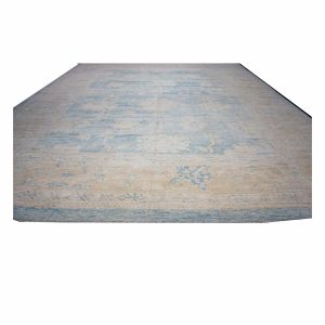 21st Century Turkish Oushak 13x15 Ivory & Slate Blue Handmade Area Rug — ALL RUGS | Ashly Fine Rugs Houston TX