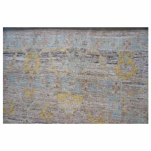21st Century Turkish Oushak 9X12 Gold, Ivory & Slate Blue Handmade Area Rug — Slate | Ashly Fine Rugs Houston TX
