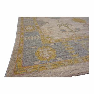 21st Century Turkish Oushak 9X12 Gold, Ivory & Gray Handmade Area Rug — ALL RUGS | Ashly Fine Rugs Houston TX