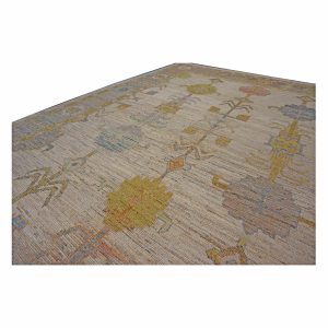 21st Century Turkish Oushak 9X12 Gold, Ivory & Gray Handmade Area Rug — ALL RUGS | Ashly Fine Rugs Houston TX
