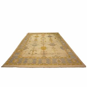 21st Century Turkish Oushak 9X12 Gold, Ivory & Gray Handmade Area Rug — ALL RUGS | Ashly Fine Rugs Houston TX