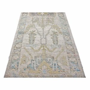 21st Century Turkish Oushak 3X19 Gold, Ivory & Charcoal Handmade Runner Rug — Charcoal | Ashly Fine Rugs Houston TX