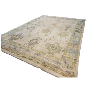 21st Century Turkish Oushak 9X13 Gold, Gray & Ivory Handmade Area Rug — ALL RUGS | Ashly Fine Rugs Houston TX