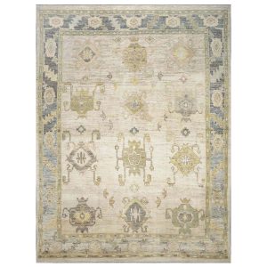 21st Century Turkish Oushak 9X13 Gold, Gray & Ivory Handmade Area Rug — ALL RUGS | Ashly Fine Rugs Houston TX
