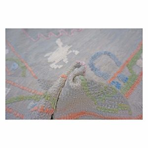 21st Century Turkish Oushak 9X12 Gray, Ivory & Green Handmade Area Rug — pink | Ashly Fine Rugs Houston TX