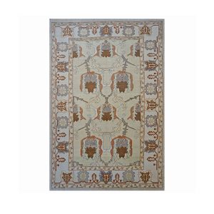 21st Century Turkish Oushak 9x13 Gray, Ivory & Brown Handmade rug
