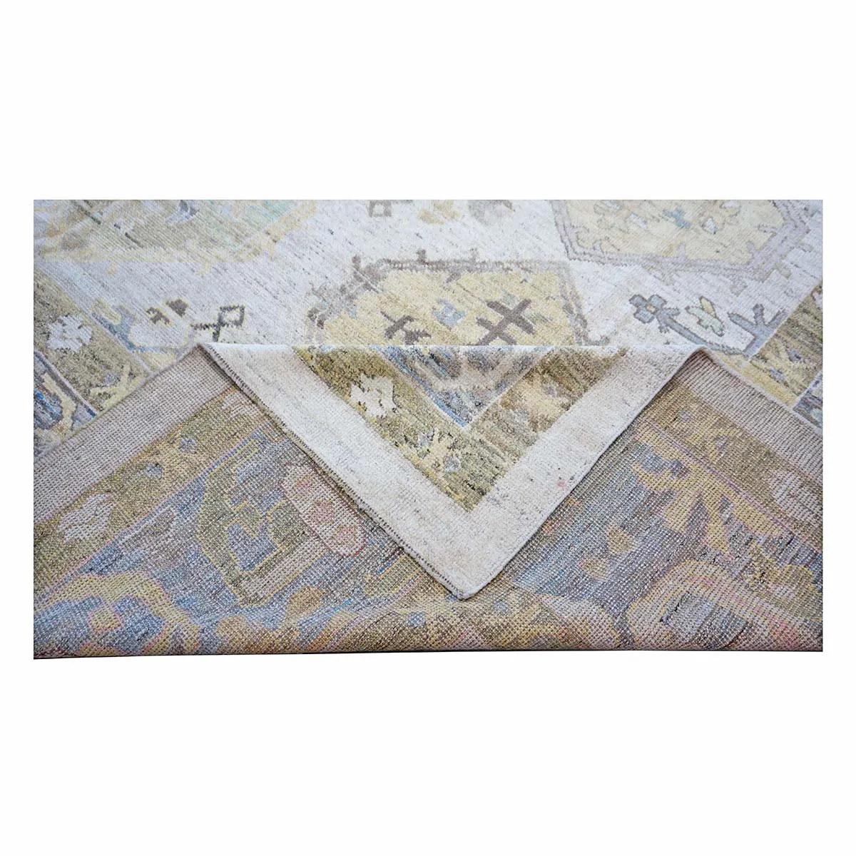 21st Century Turkish Oushak 13X18 Gold, Gray & Ivory Handmade Area Rug — ALL RUGS | Ashly Fine Rugs Houston TX