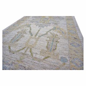 21st Century Turkish Oushak 3X18 Gold, Ivory & Charcoal Handmade Runner Rug — Charcoal | Ashly Fine Rugs Houston TX