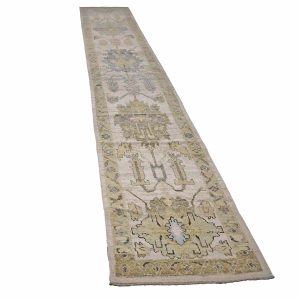 21st Century Turkish Oushak 3X18 Gold, Ivory & Charcoal Handmade Runner Rug — Charcoal | Ashly Fine Rugs Houston TX