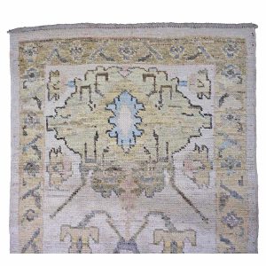 21st Century Turkish Oushak 3X18 Gold, Ivory & Charcoal Handmade Runner Rug — Charcoal | Ashly Fine Rugs Houston TX