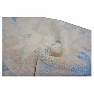 21st Century Turkish Oushak 3X6 Gold, Ivory & Slate Blue Handmade Runner Rug — Gallery ( long & narrow ) | Ashly Fine Rugs Houston TX