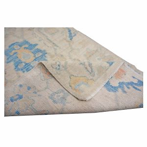 21st Century Turkish Oushak 3X6 Gold, Ivory & Slate Blue Handmade Runner Rug — Gallery ( long & narrow ) | Ashly Fine Rugs Houston TX