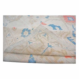 21st Century Turkish Oushak 10X14 Ivory, Red & Slate Blue Handmade Area Rug — Slate | Ashly Fine Rugs Houston TX