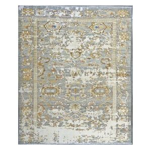 21st Century Turkish Oushak 4X6 Gray, Khaki, Ivory & Gold Handmade Area Rug