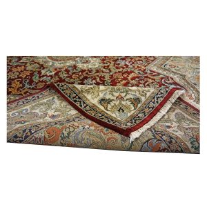 Indian Tabriz Wool 9x12 Red & Ivory Handmade Area Rug — ALL RUGS | Ashly Fine Rugs Houston TX